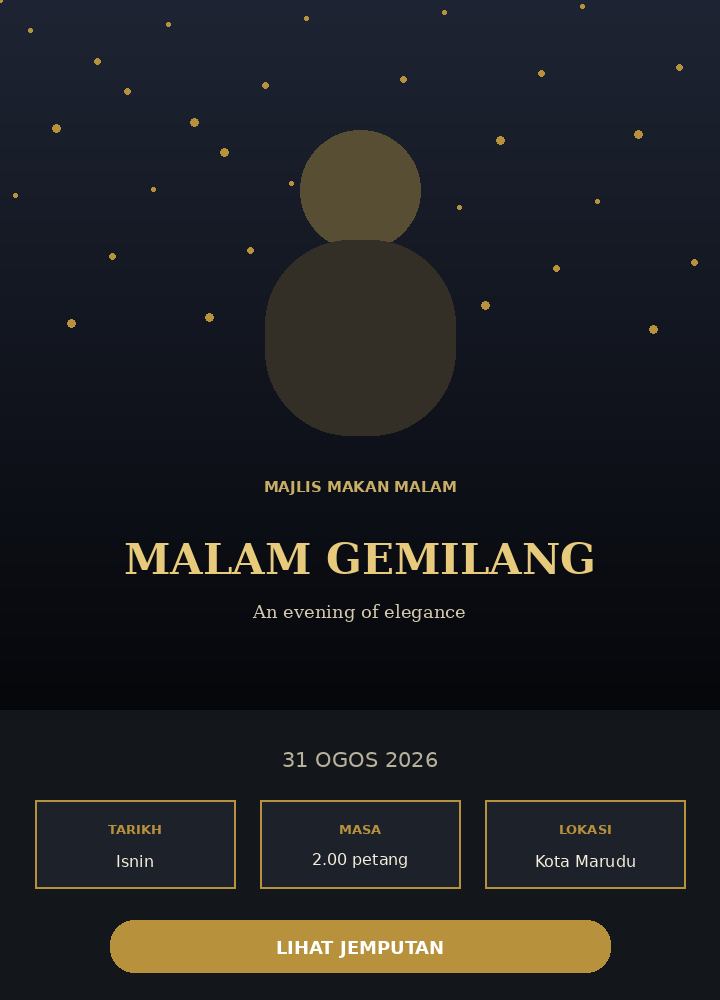 Pratonton templat Midnight Gold
